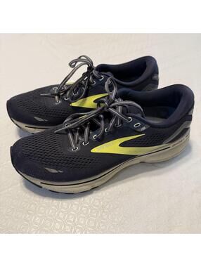 Brooks Ghost 15 Running Shoes Navy Yellow Men's US 9
